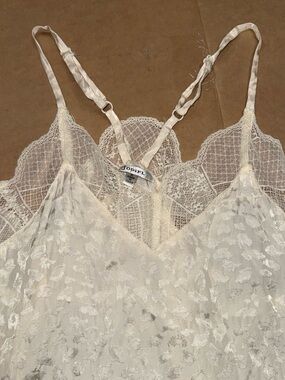 JODIFL Ivory Lace Trim Camisole with Adjustable Straps